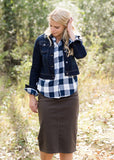 Remi Olive Midi Skirt