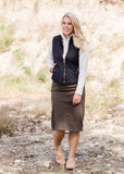Remi Olive Midi Skirt