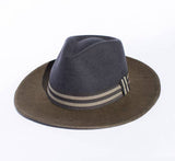 Gray & Green Retro Style Felt Hat