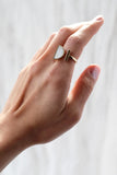 Ve Tinh 16K Gold-Plated Brass Horn Crescent and Bar Ring