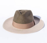 Green & Beige Retro Style Felt Hat