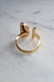 Ve Tinh 16K Gold-Plated Brass Horn Crescent and Bar Ring